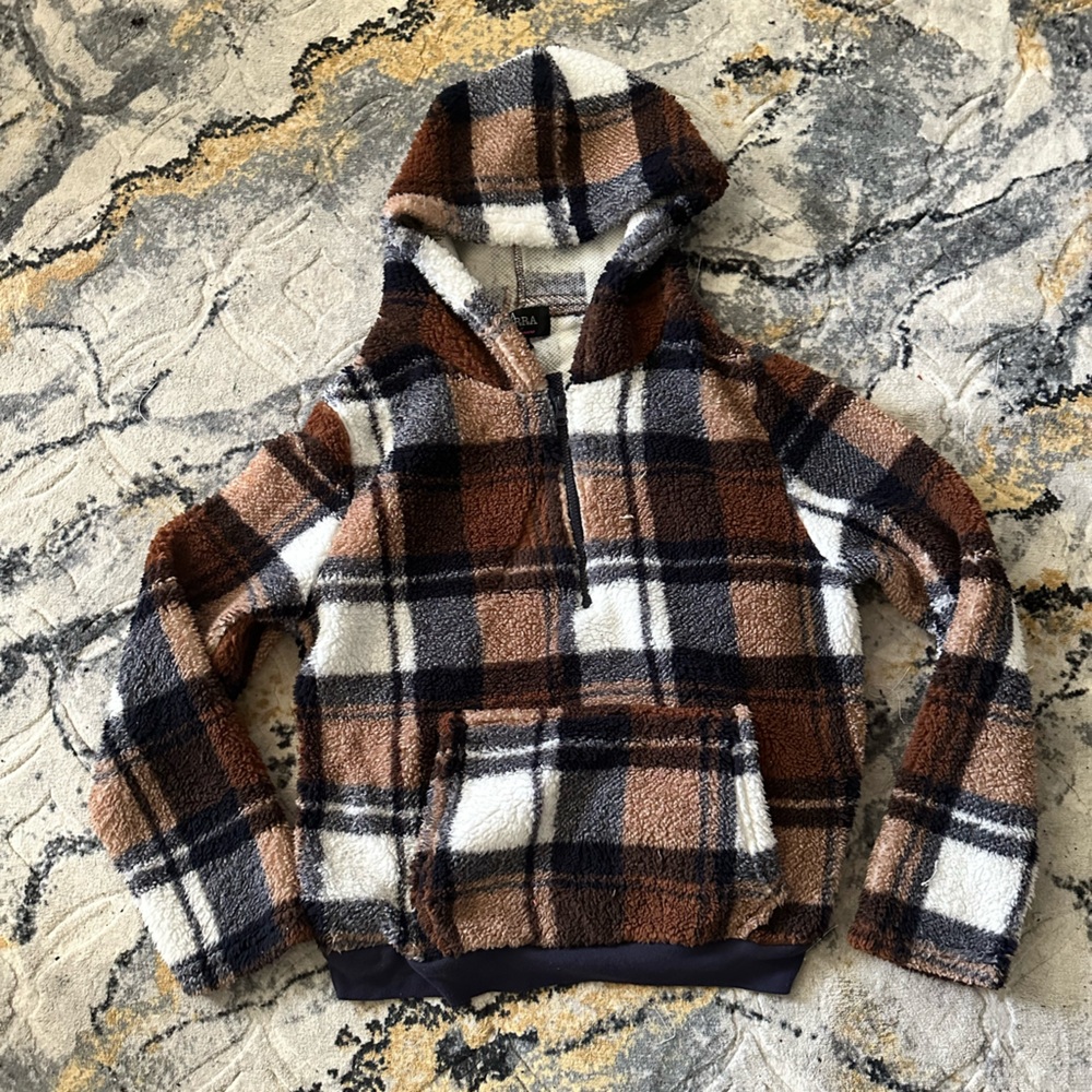 Plaid Fluffy Hoodie
